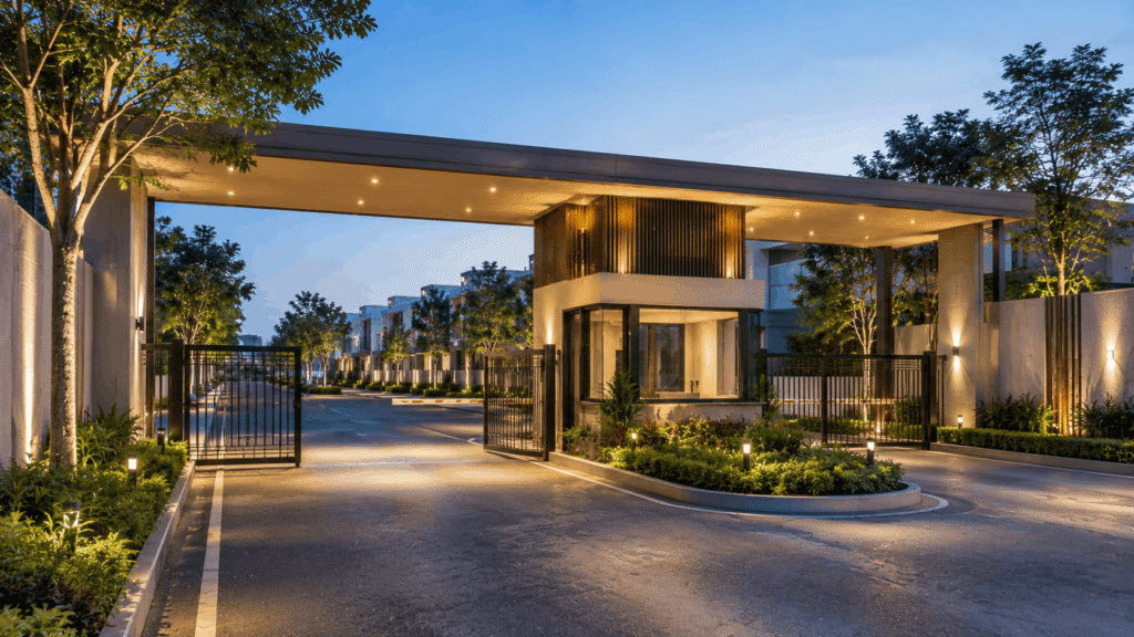 Adore Presidential World Faridabad — gated community entrance